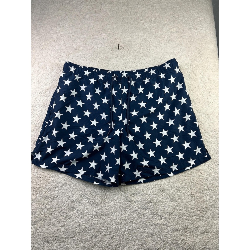 George Shorts Mens XL 40-42 Stars Swim Trunks Patriotic USA Pool Beach Fourth Ju